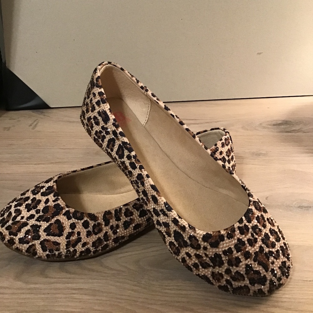 Girls Leopard Ballet Flats